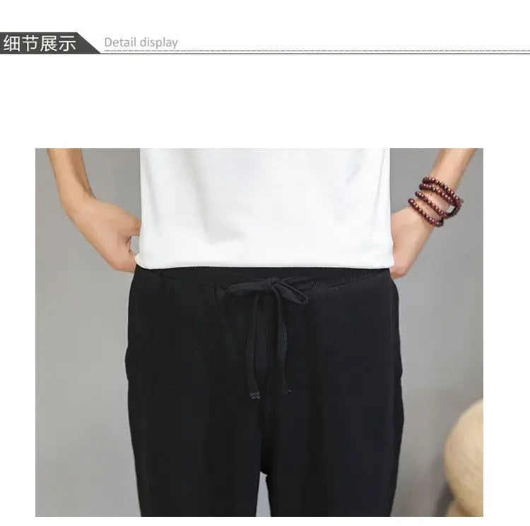 Linen Pants with Straight Cut, Elastic Waist