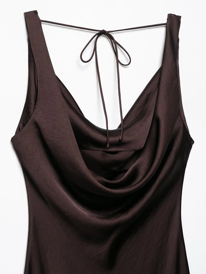 vestido con volantes Casual ajustado sin mangas Midi