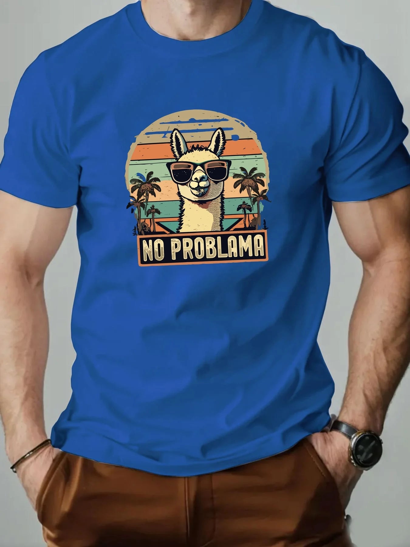 100% Cotton T-shirt with Alpaca print