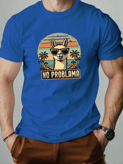 100% Cotton T-shirt with Alpaca print