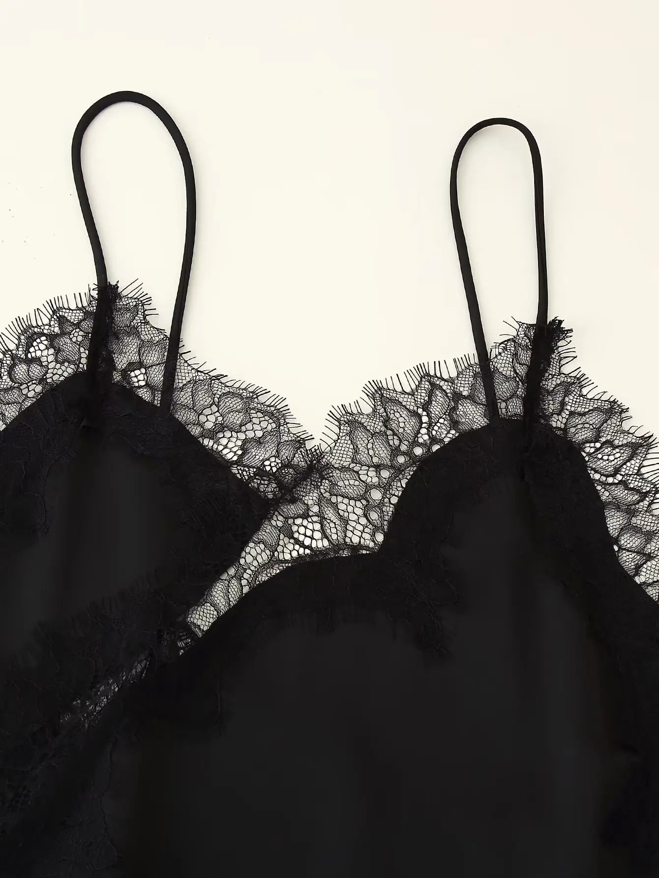 Lace panel slip dress