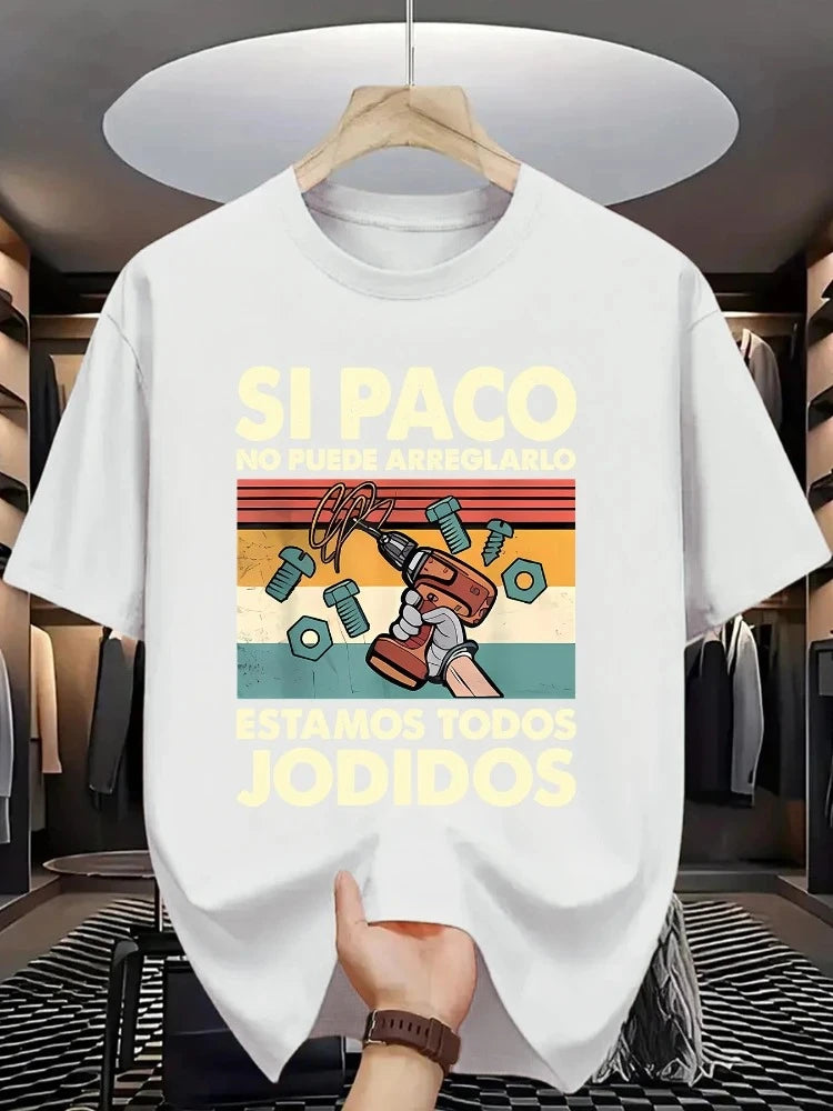 Men's casual printed T-shirt, made of 100% cotton