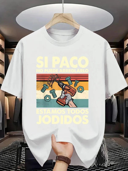 Men's casual printed T-shirt, made of 100% cotton