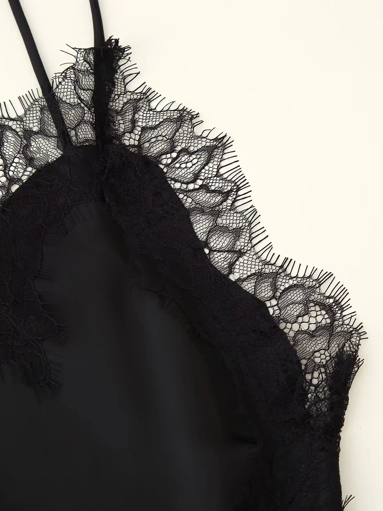 Lace panel slip dress