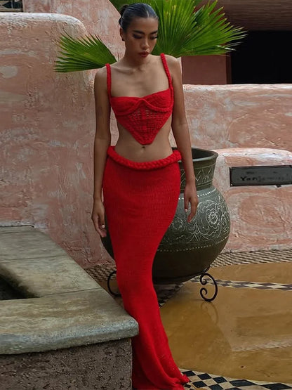Informal two-piece knit set