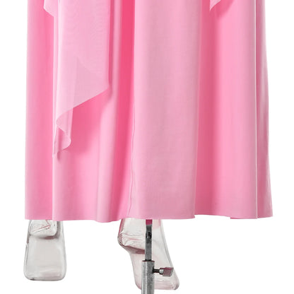 vestido largo sin mangas con cuello en U