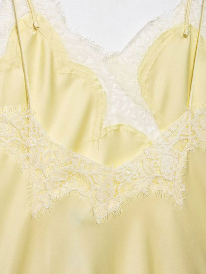 Lace-paneled camisole tops