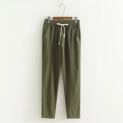 Ankle-length casual linen pants