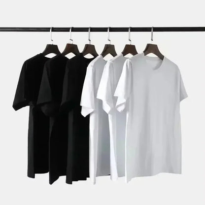 Short-sleeved crew-neck cotton T-shirt