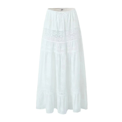 2-piece white spring outfit for women, sexy cotton matching set, lace skirt set, summer beach vacation dress, female outfit 2025