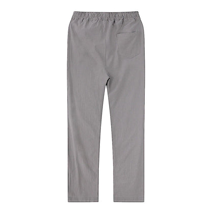 Solid color linen and cotton trousers