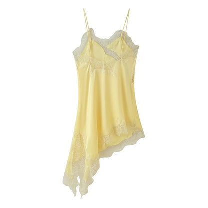 Lace panel slip dress
