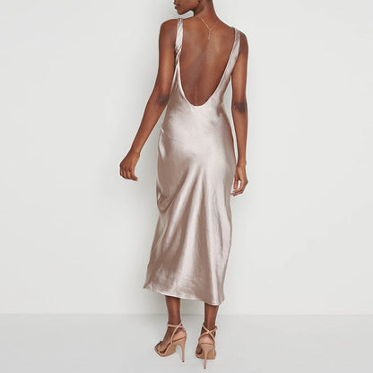 Vestido satinado largo
