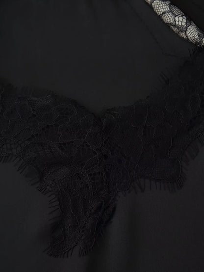 Lace panel slip dress
