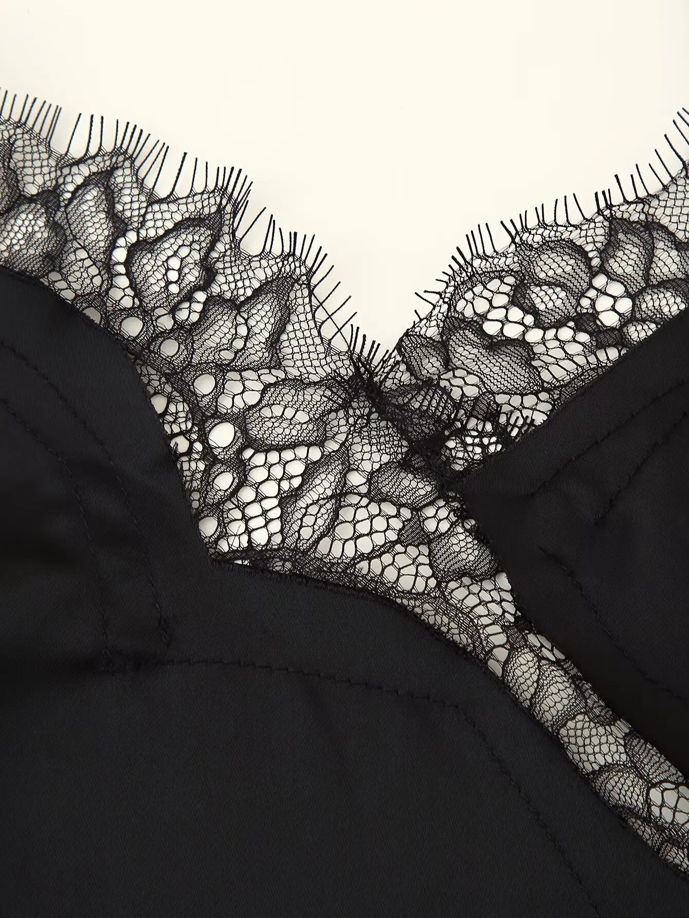 Lace panel slip dress