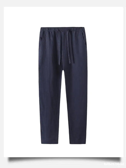 Ankle-length casual linen pants