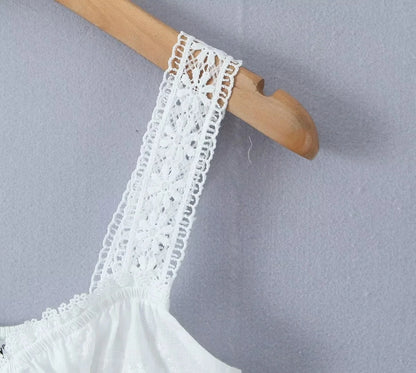 2-piece white spring outfit for women, sexy cotton matching set, lace skirt set, summer beach vacation dress, female outfit 2025