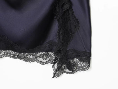 satin lace patchwork slit sexy dresses