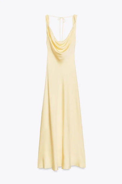 vestido con volantes Casual ajustado sin mangas Midi