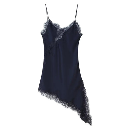 Lace panel slip dress