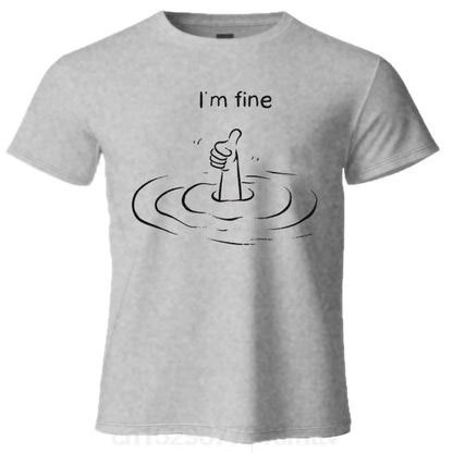"I'm Fine" print T-shirt, 100% cotton summer t-shirts