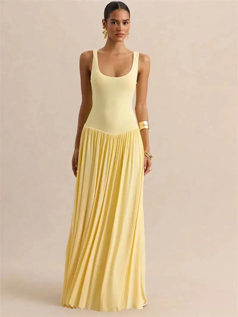 Sexy U-Neck Backless Shawl Long Dress